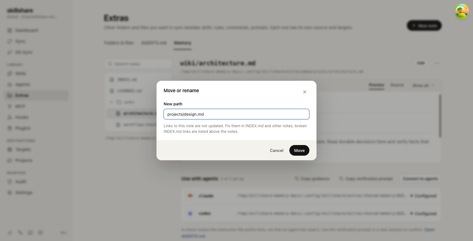 English Move or rename dialog with a new folder path